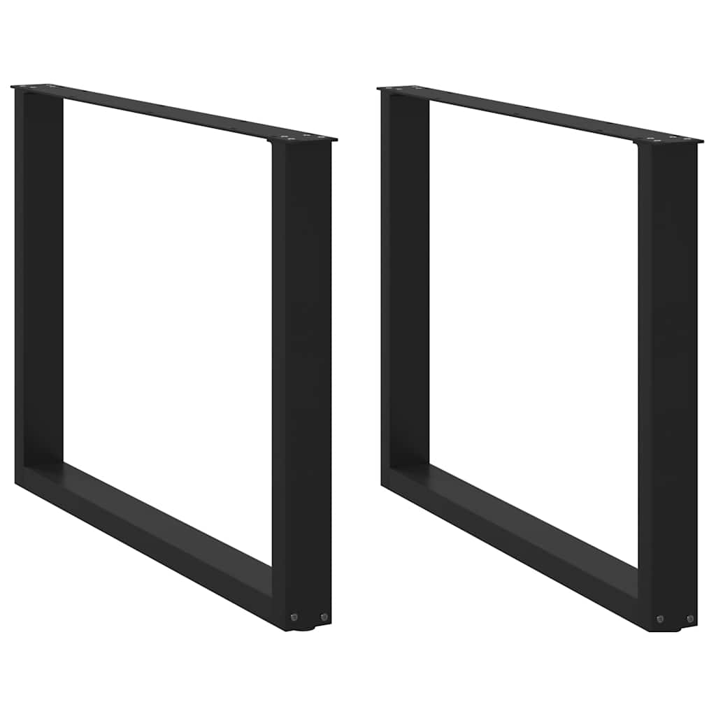 Dining table legs U-shape 2 pcs. Black 100x(72-73) cm steel