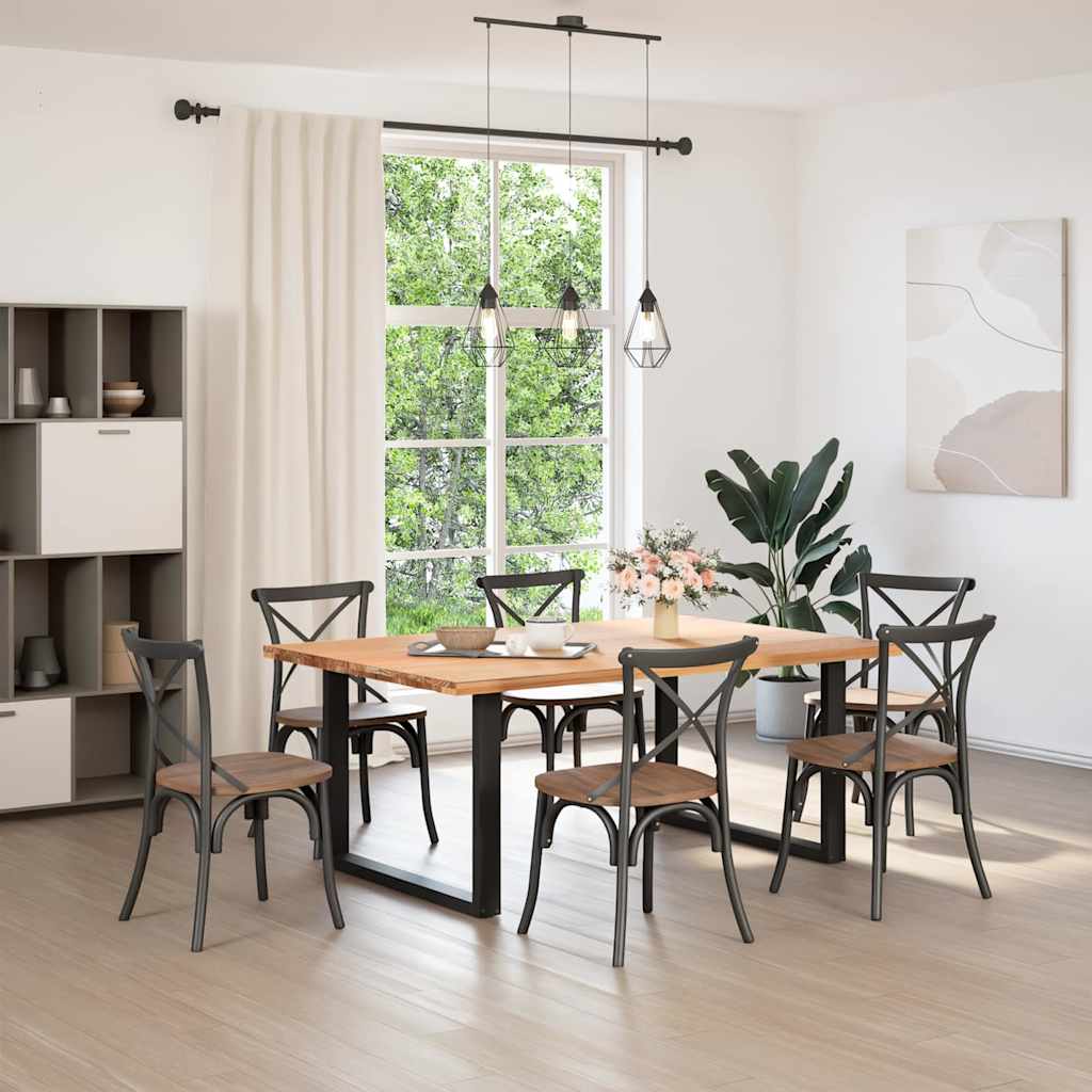 Dining table legs U-shape 2 pcs. Black 100x(72-73) cm steel