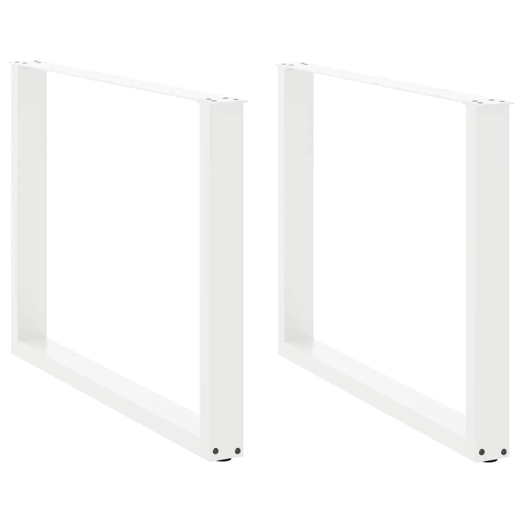 Dining table legs U-shape 2 pcs. White 100x(72-73) cm steel