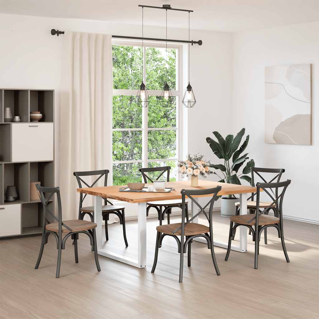 Dining table legs U-shape 2 pcs. White 100x(72-73) cm steel