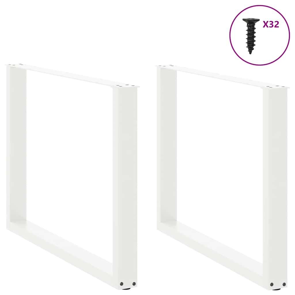 Dining table legs U-shape 2 pcs. White 100x(72-73) cm steel