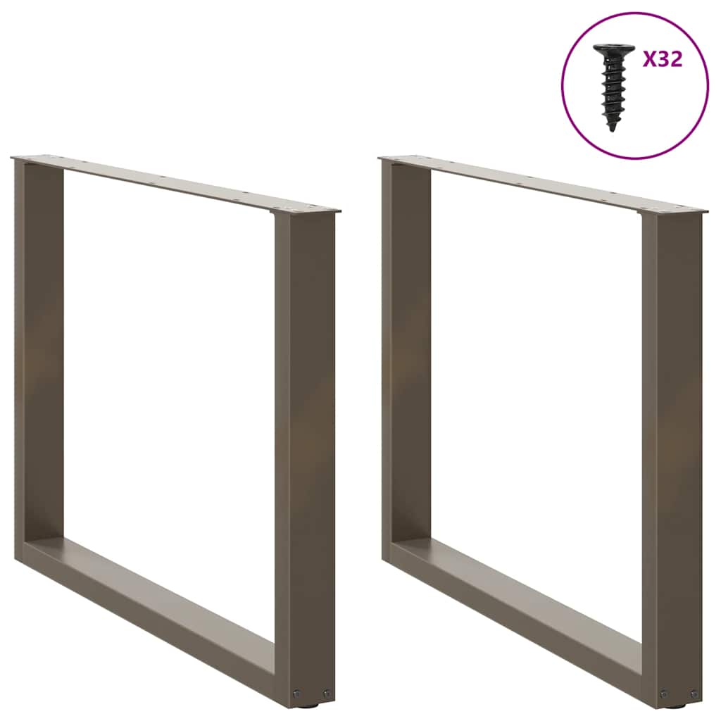 Dining table legs U-shape 2 pcs. Natural steel 100x(72-73) cm steel