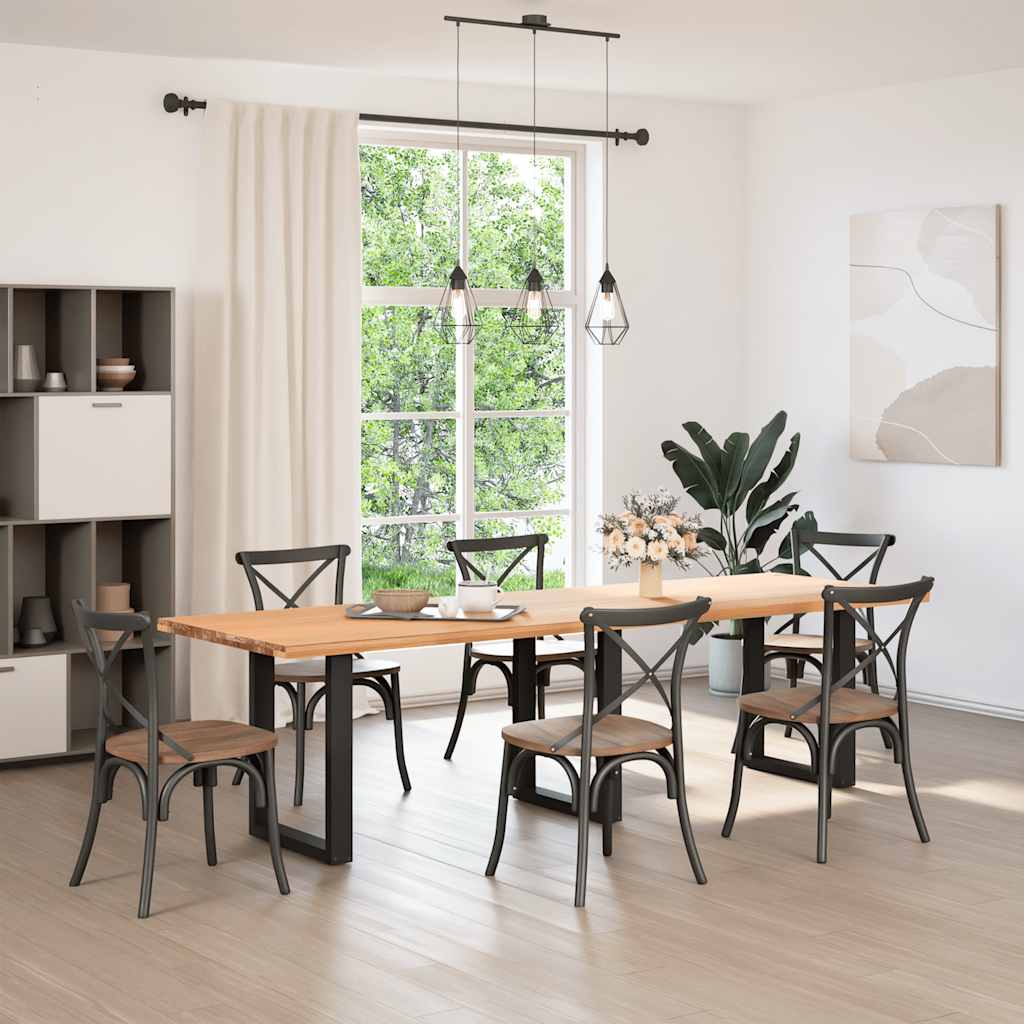 Dining table legs U-shape 3 pcs. Black 70x(72-73) cm steel