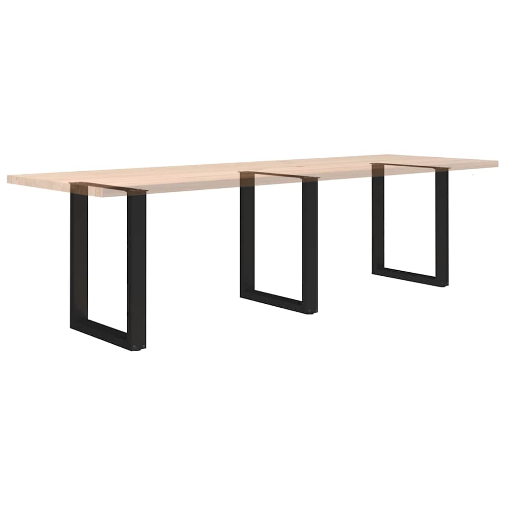 Dining table legs U-shape 3 pcs. Black 70x(72-73) cm steel