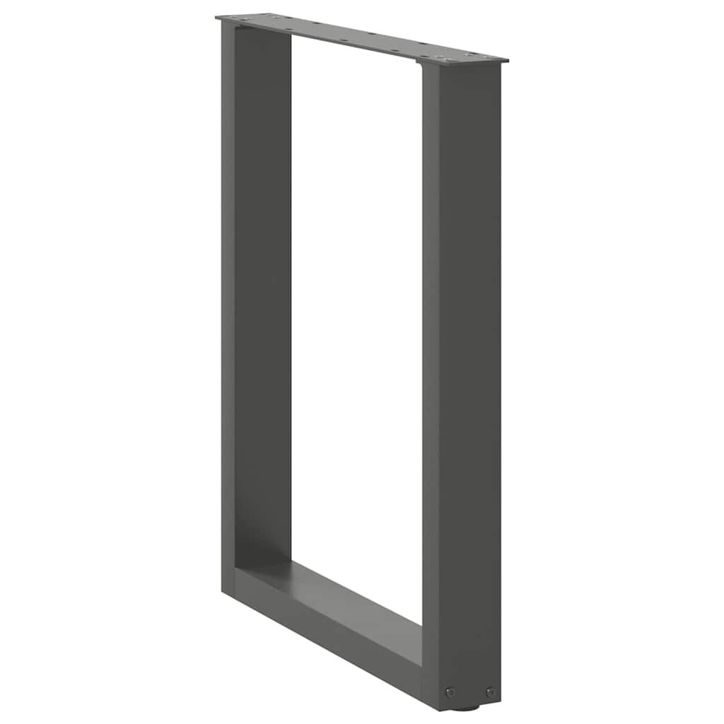 Dining table legs U-shape 3 pcs. Anthracite 70x(72-73) cm steel