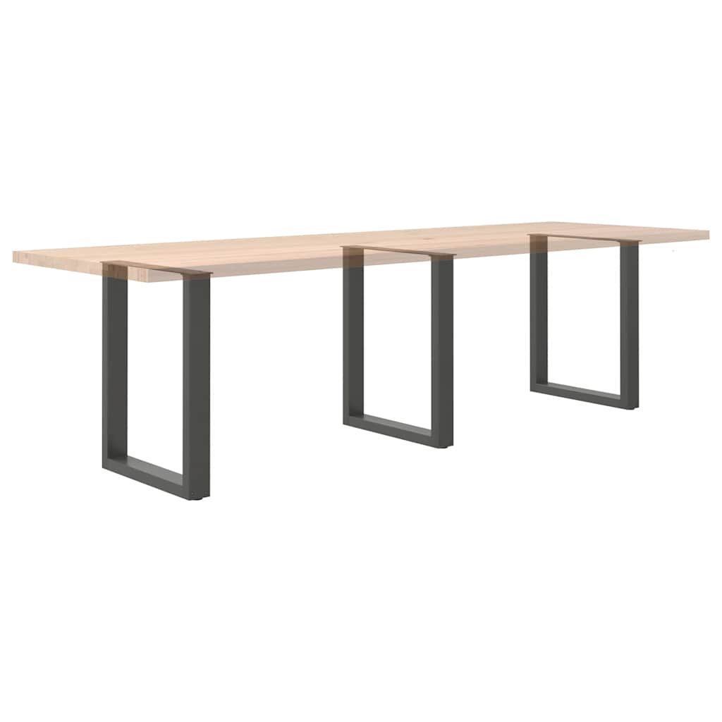 Dining table legs U-shape 3 pcs. Anthracite 70x(72-73) cm steel