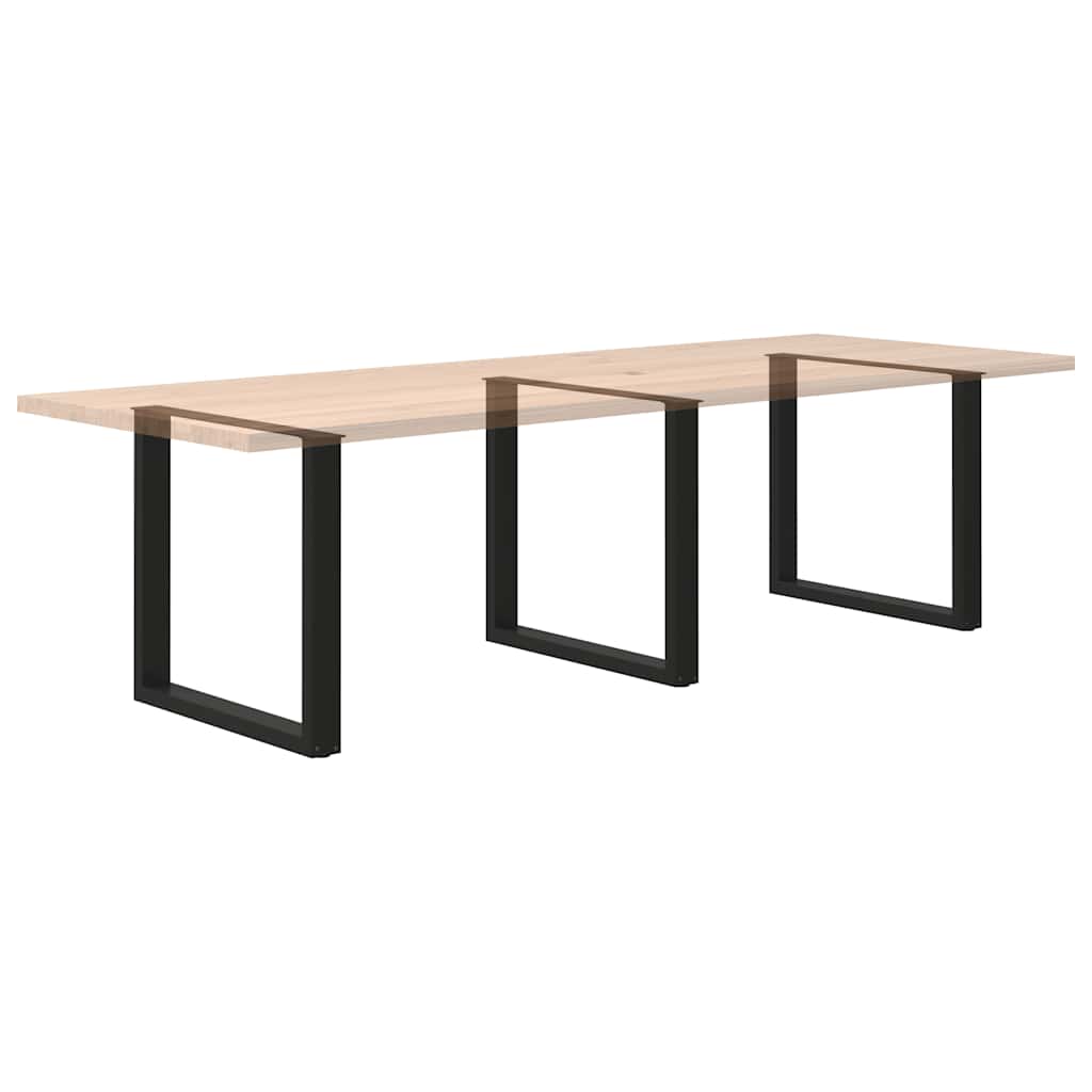 Dining table legs U-shape 3 pcs. Black 80x(72-73) cm steel