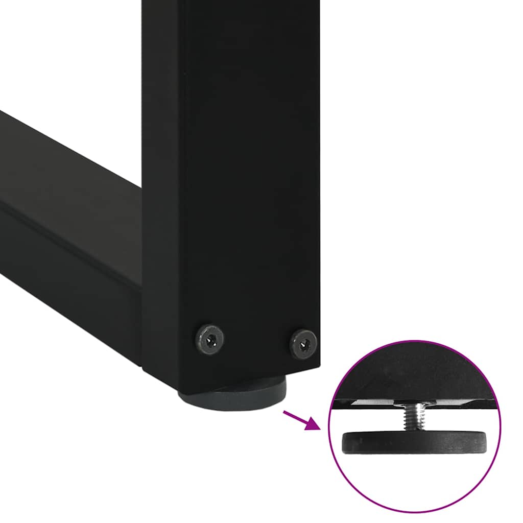 Dining table legs U-shape 3 pcs. Black 80x(72-73) cm steel
