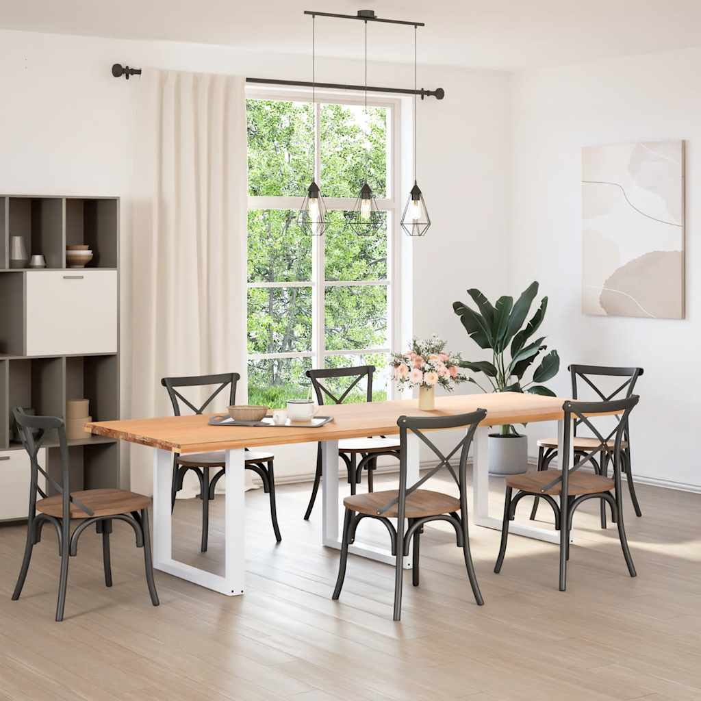 Dining table legs U-shape 3 pcs. White 80x(72-73) cm steel