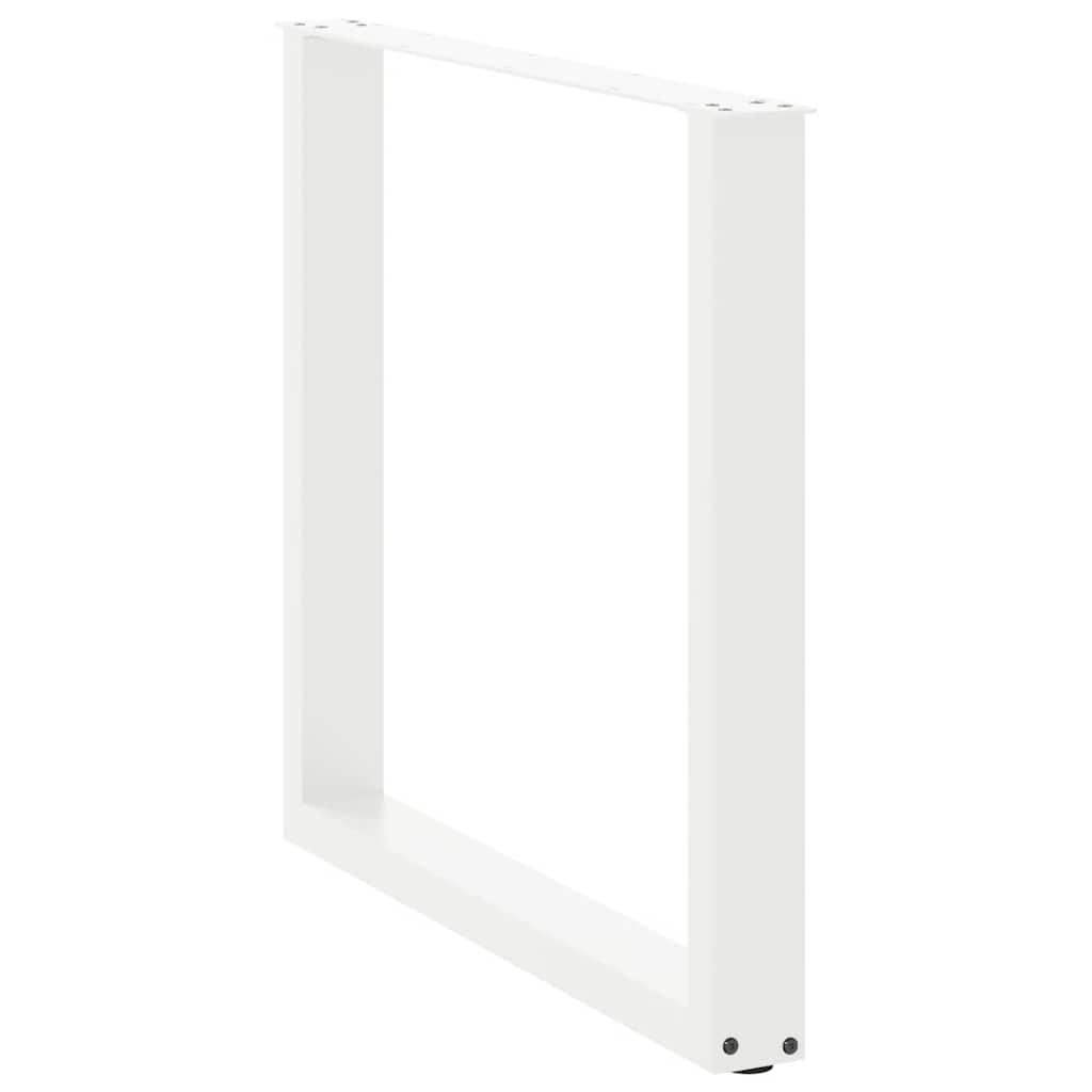 Dining table legs U-shape 3 pcs. White 80x(72-73) cm steel