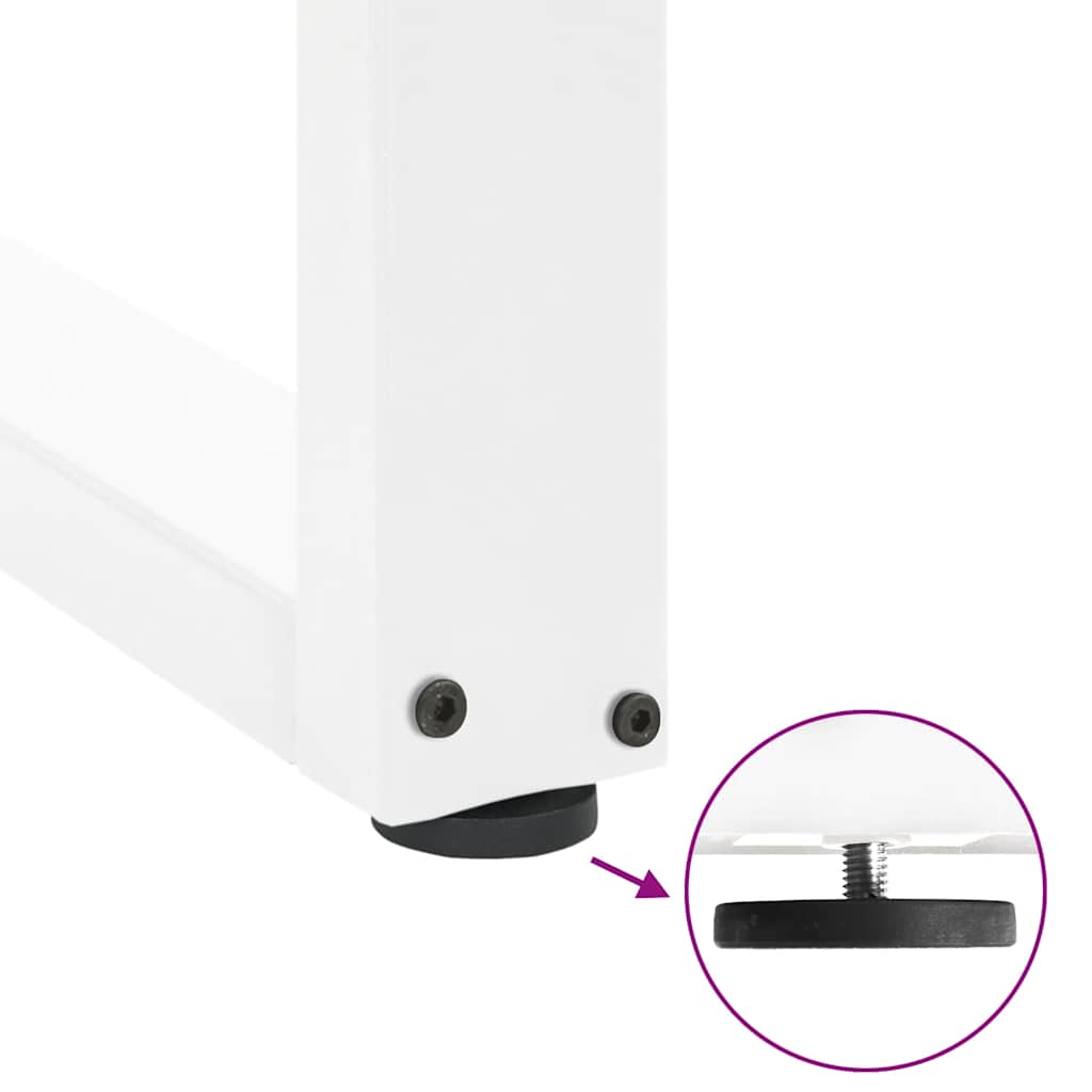 Dining table legs U-shape 3 pcs. White 80x(72-73) cm steel