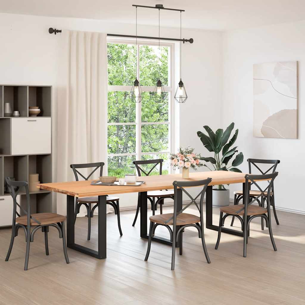 Dining table legs U-shape 3 pcs. Black 90x(72-73) cm steel