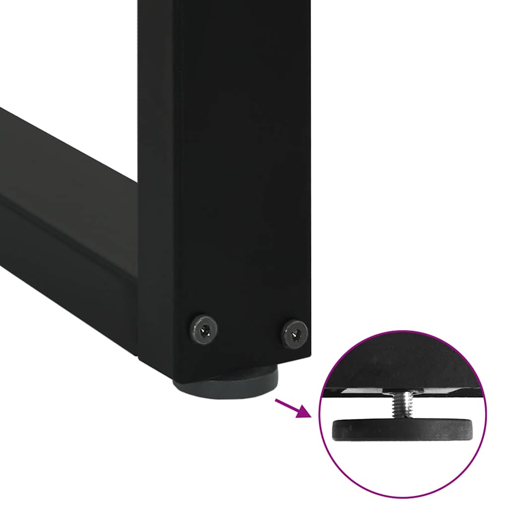 Dining table legs U-shape 3 pcs. Black 90x(72-73) cm steel