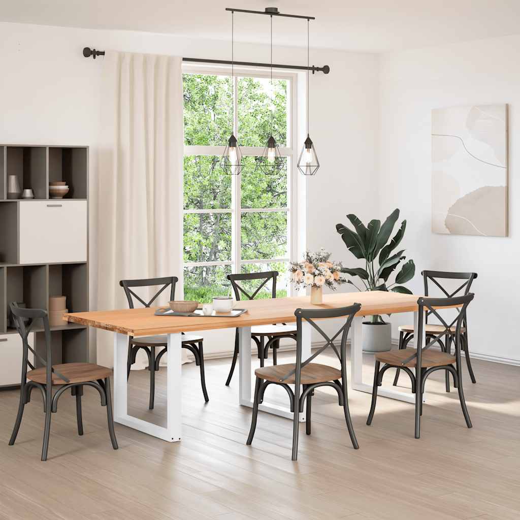 Dining table legs U-shape 3 pcs. White 90x(72-73) cm steel