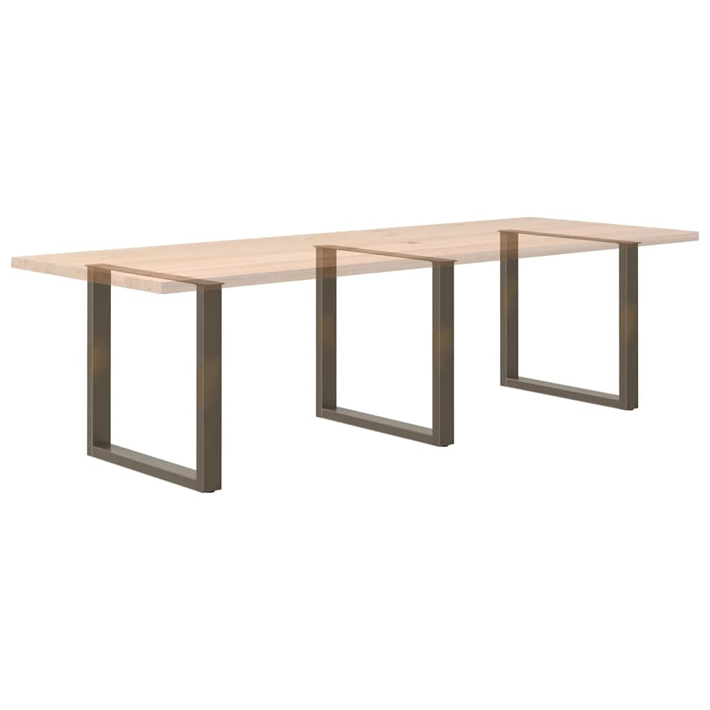 Dining table legs U-shape 3 pcs. Natural steel 90x(72-73) cm steel