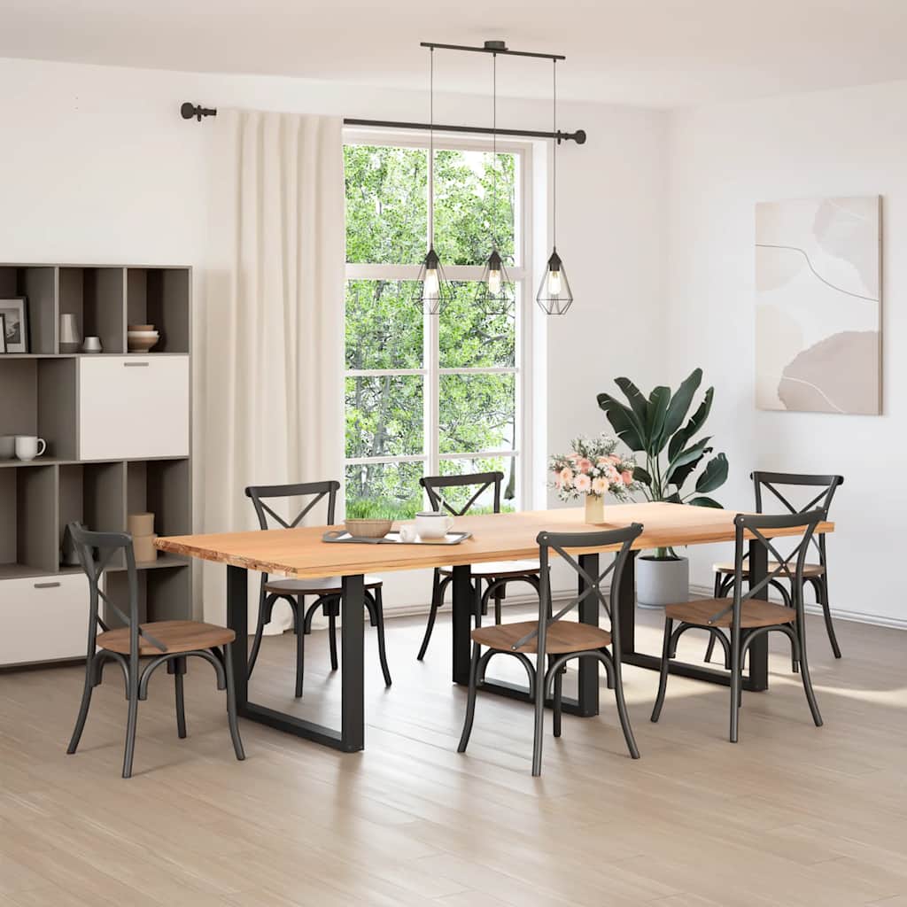 Dining table legs U-shape 3 pcs. Black 100x(72-73) cm steel