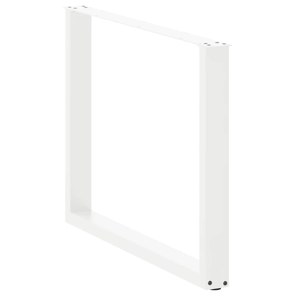 Esstischbeine U-Form 3 Stk. Weiß 100x(72-73) cm Stahl