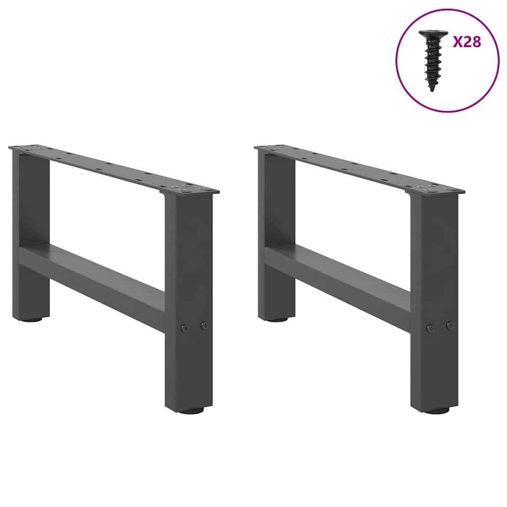 Coffee table legs anthracite 2 pcs. 70x(30-31) cm steel