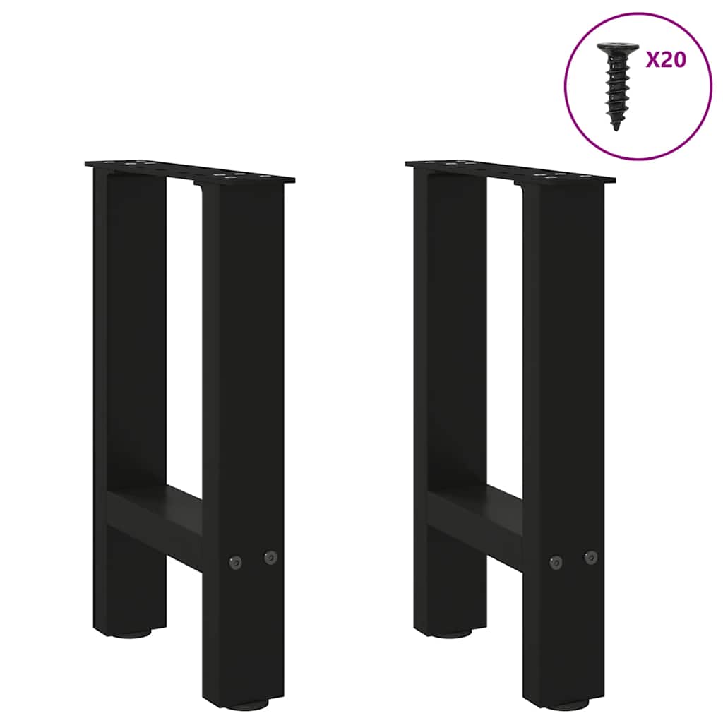Coffee table legs black 2 pieces 38x(42-43) cm steel
