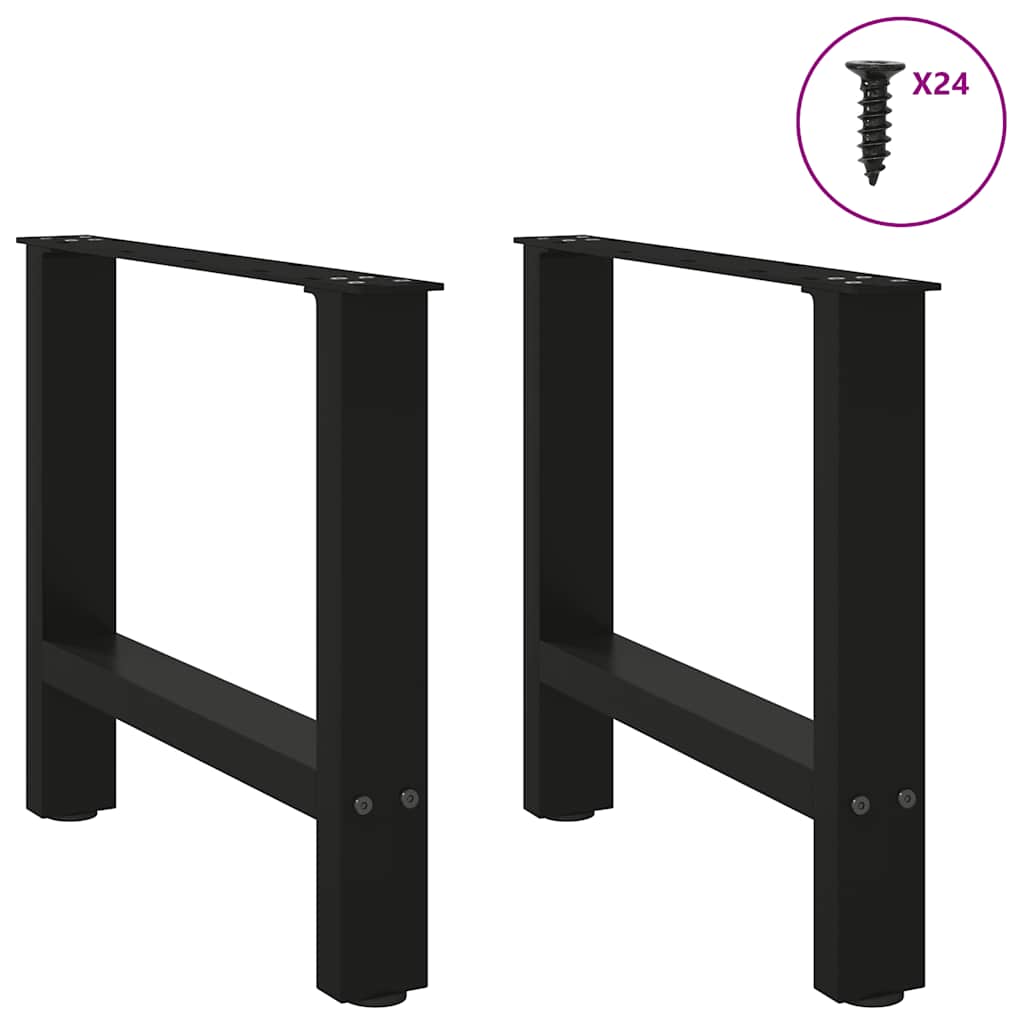 Coffee table legs black 2 pieces 60x(42-43) cm steel