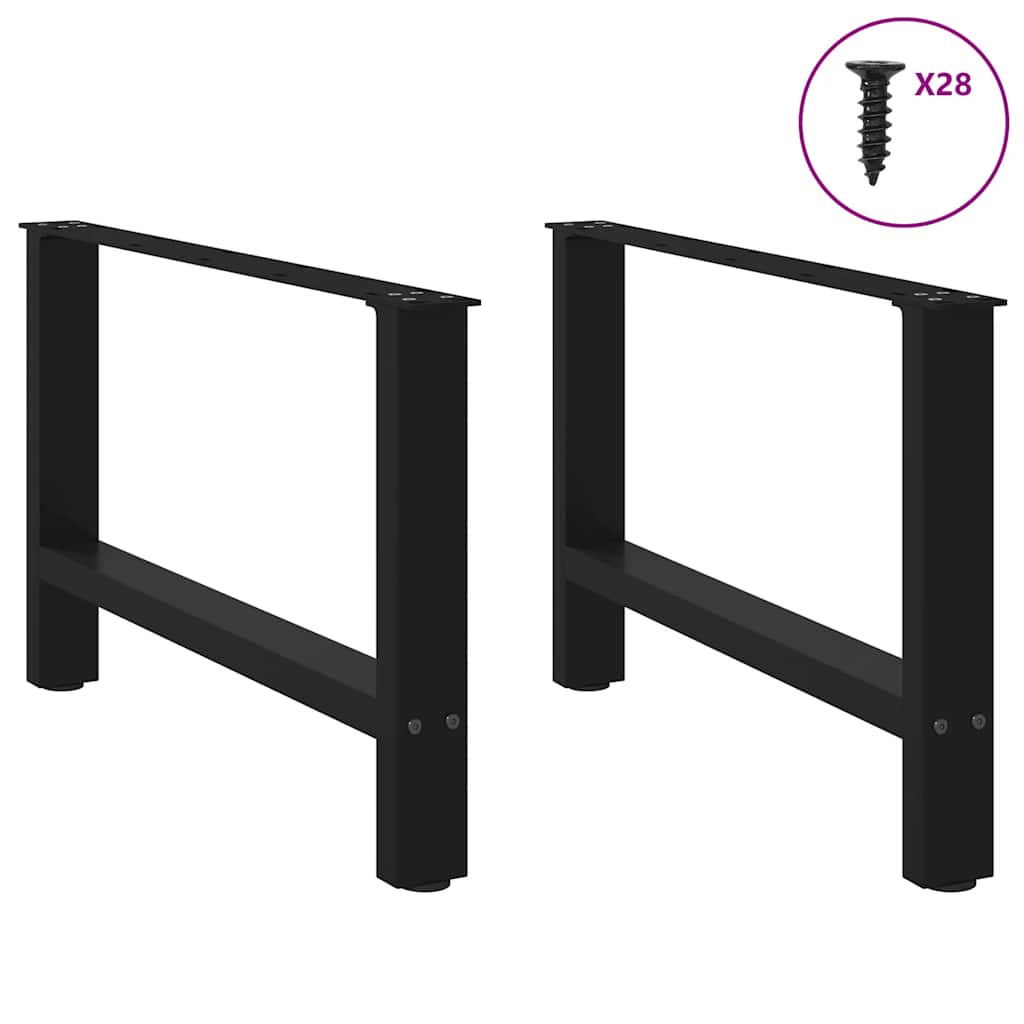 Coffee table legs black 2 pieces 70x(42-43) cm steel