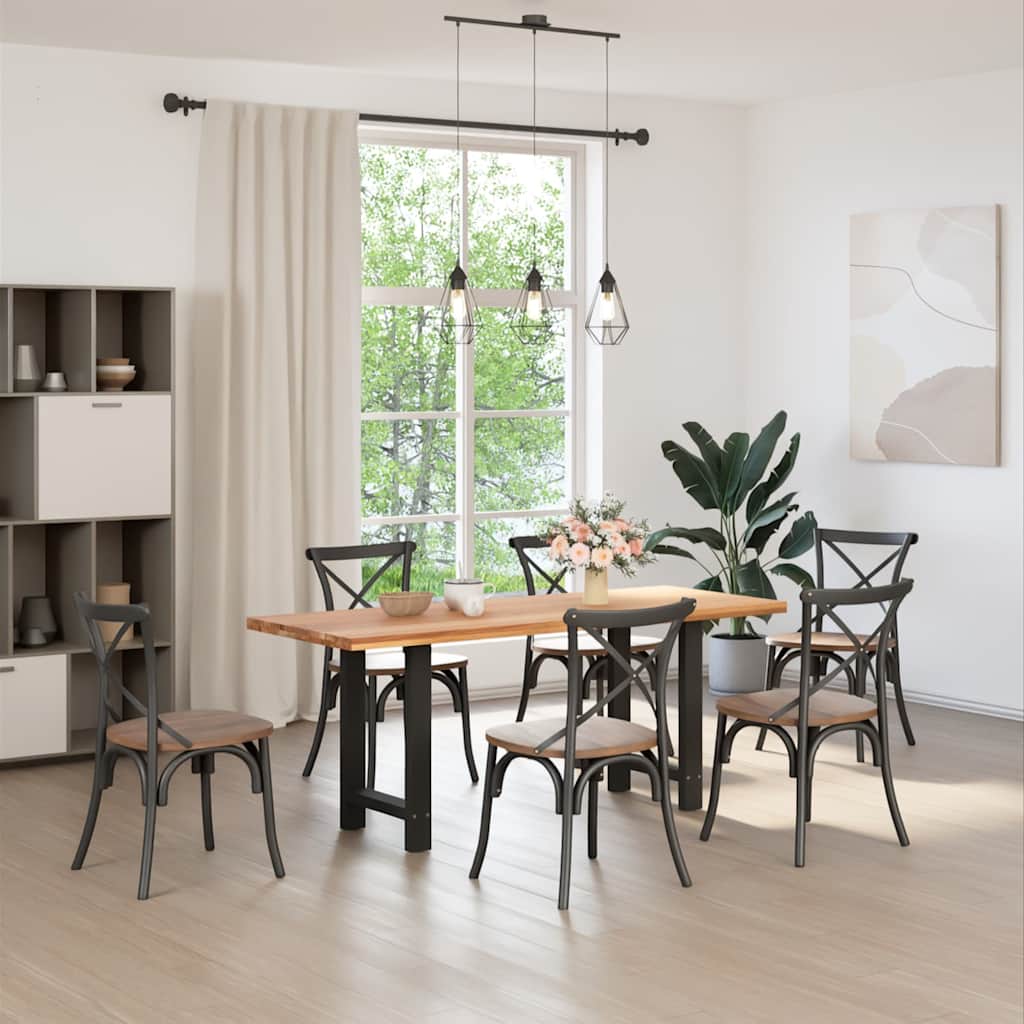 Dining table legs black 2 pcs. 50x(72-73) cm steel