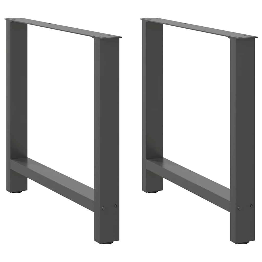 Dining table legs anthracite 2 pcs. 70x(72-73) cm steel