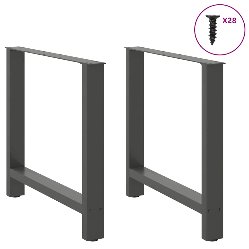 Dining table legs anthracite 2 pcs. 70x(72-73) cm steel