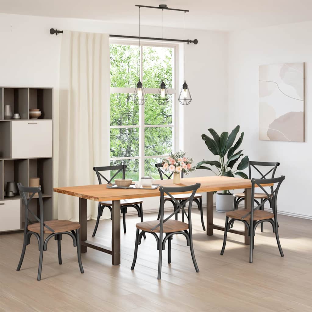 Dining table legs natural steel 2 pcs. 70x(72-73) cm steel
