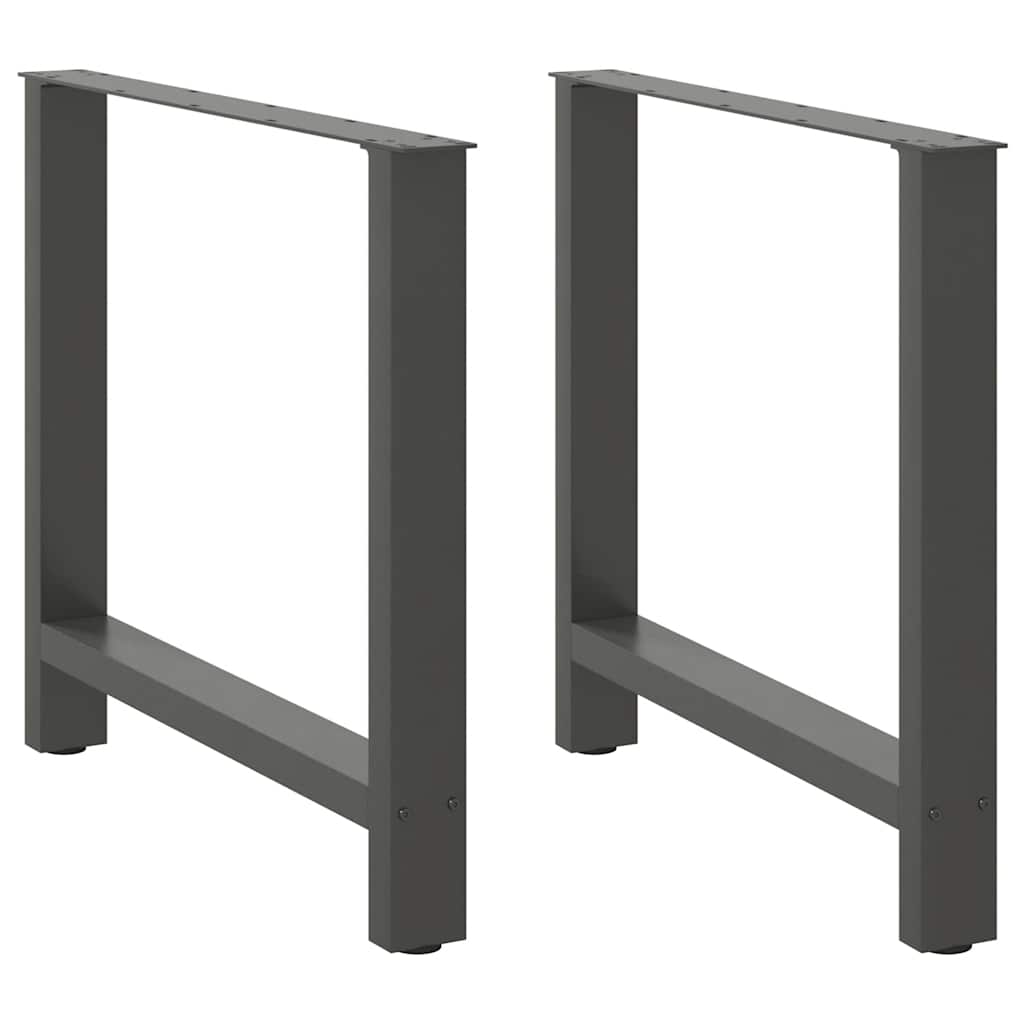 Dining table legs anthracite 2 pcs. 80x(72-73) cm steel