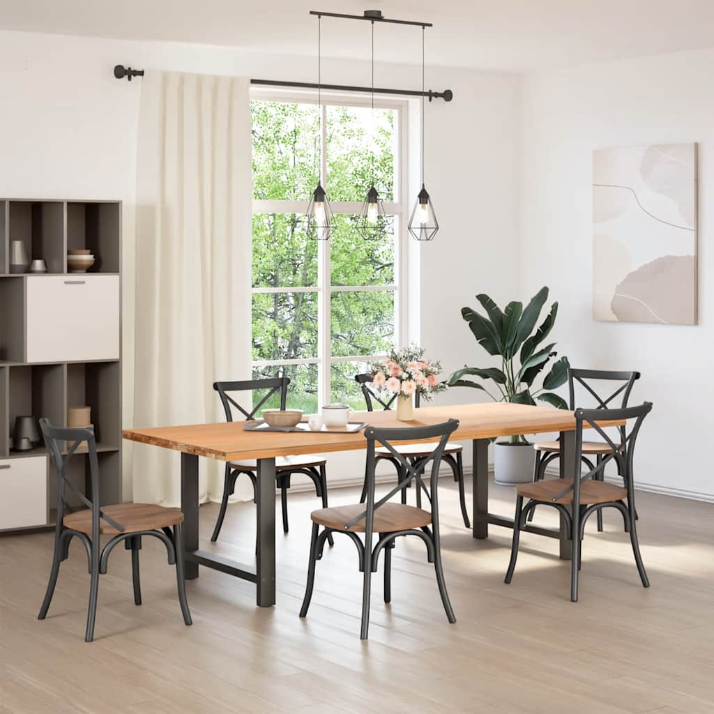 Dining table legs anthracite 2 pcs. 80x(72-73) cm steel