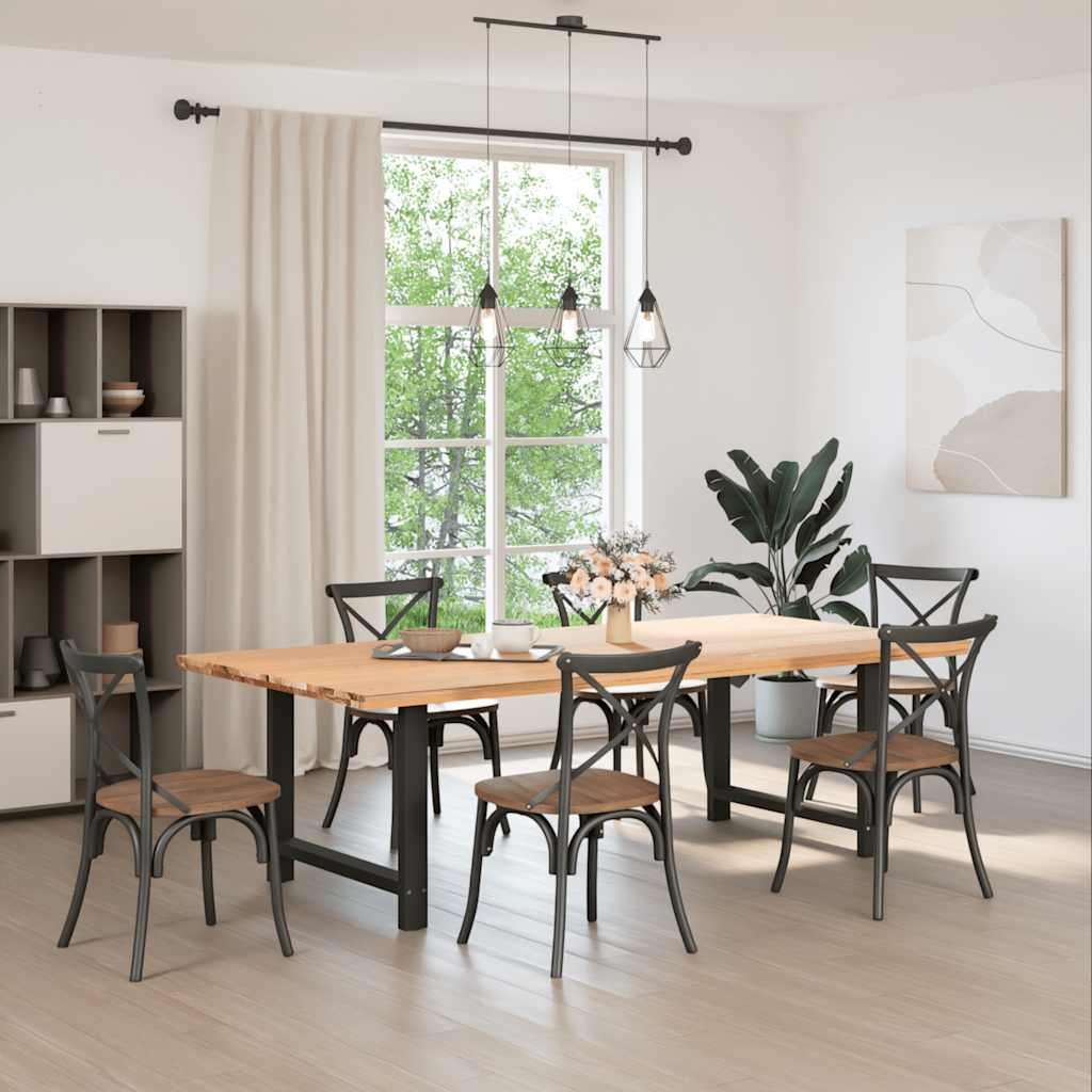 Dining table legs black 2 pcs. 100x(72-73) cm steel