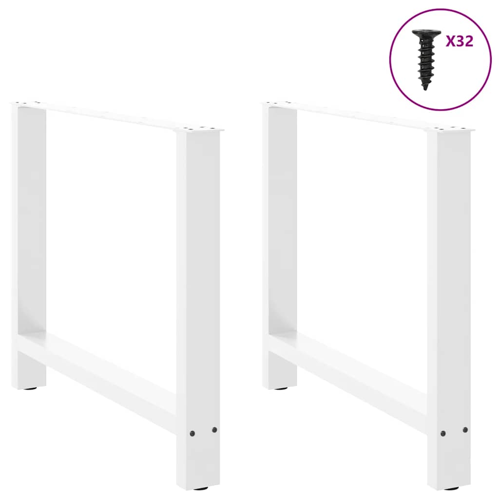 Dining table legs white 2 pcs. 100x(72-73) cm steel