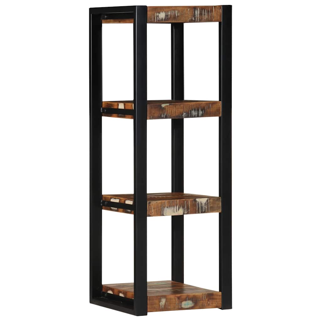 Wall shelf multicolored 35x35x100 cm old wood solid wood