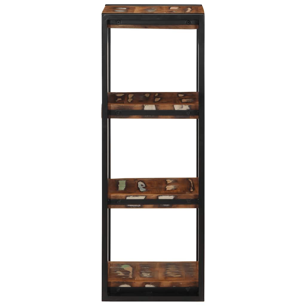 Wall shelf multicolored 35x35x100 cm old wood solid wood