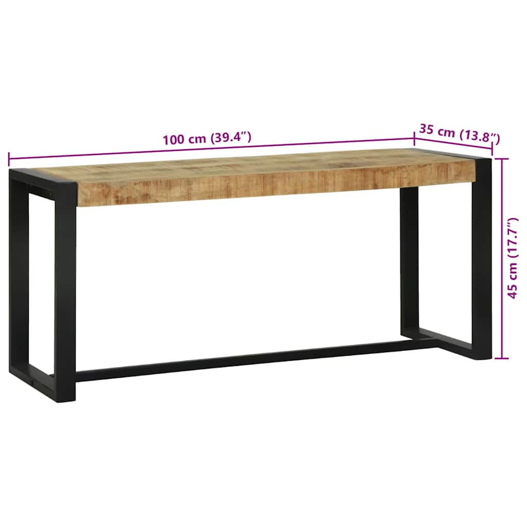 Bank Braun 100 x 35 x 45 cm Massivholz Mango