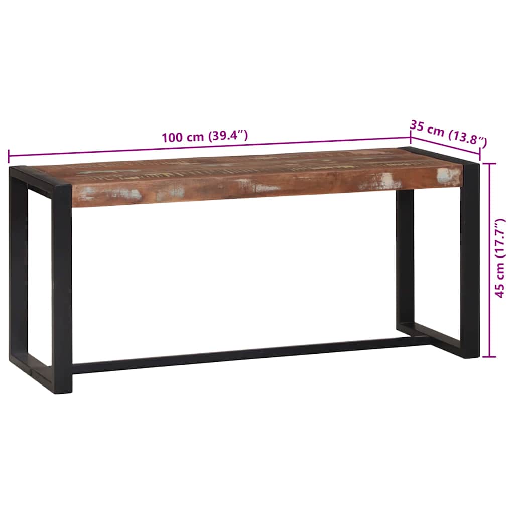 Bank Mehrfarbig 100 x 35 x 45 cm Massivholz Altholz