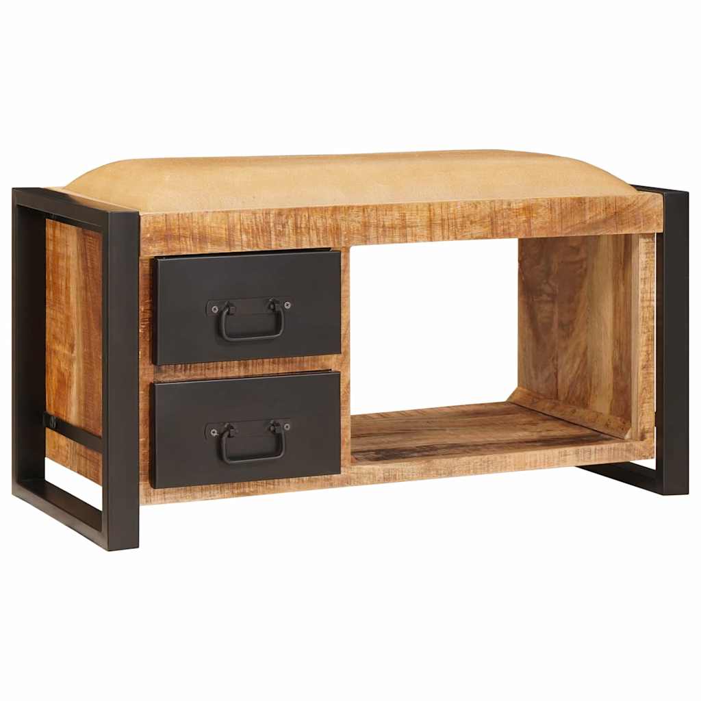 Sitzbank mit Schubladen Braun 80 x 35 x 40 cm Massivholz Mango