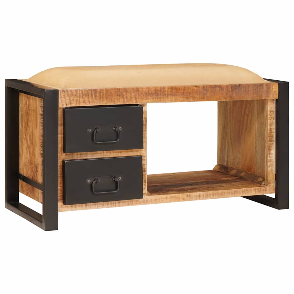 Sitzbank mit Schubladen Braun 80 x 35 x 40 cm Massivholz Mango