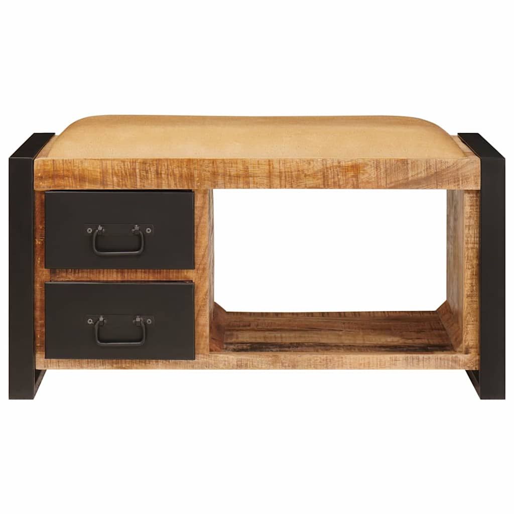 Sitzbank mit Schubladen Braun 80 x 35 x 40 cm Massivholz Mango