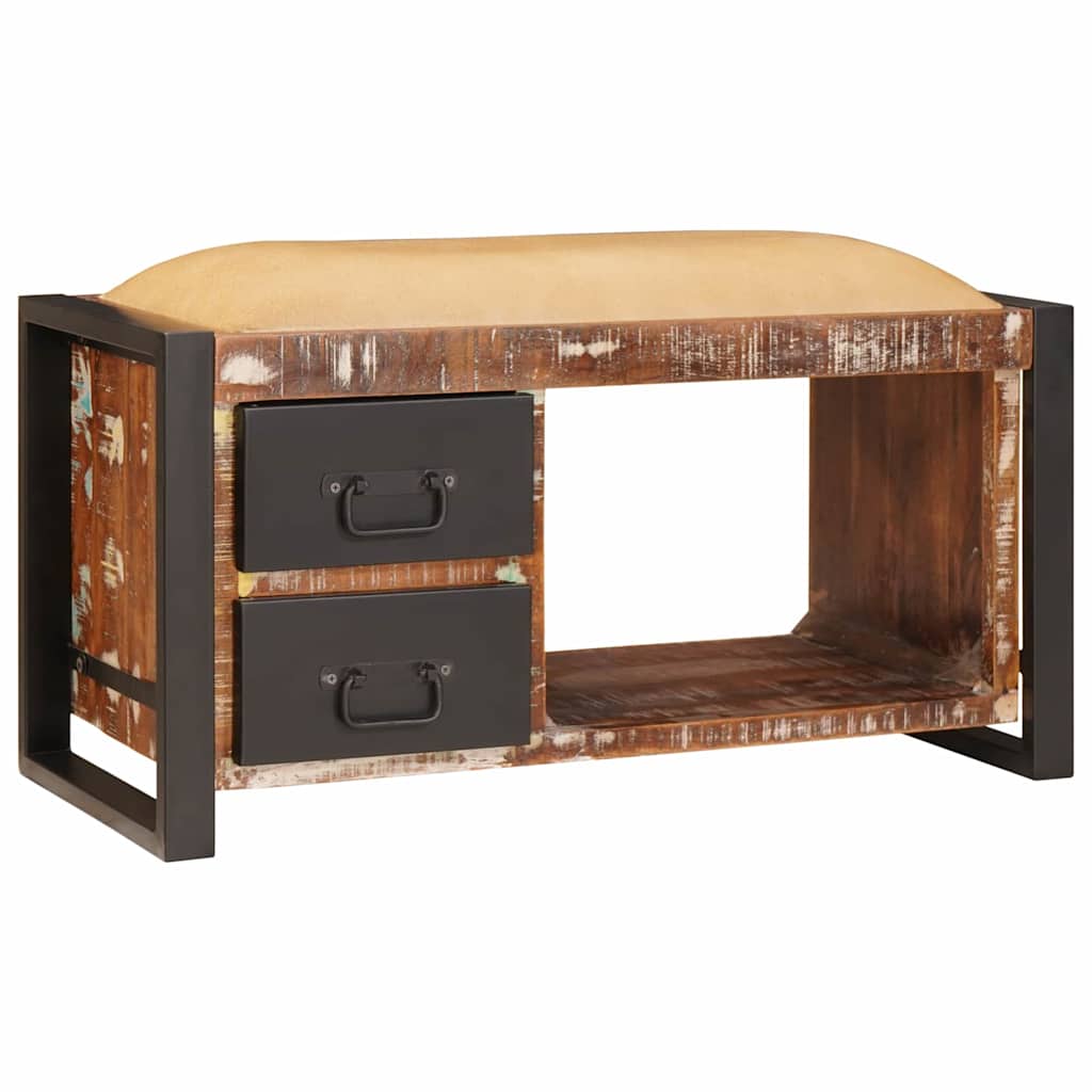 Sitzbank Mehrfarbig 80 x 35 x 40 cm Massivholz Altholz