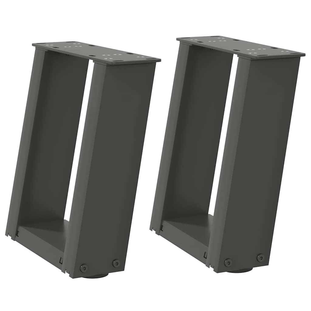 Coffee table legs U-shape 2 pcs. Anthracite 30x(30-31) cm steel