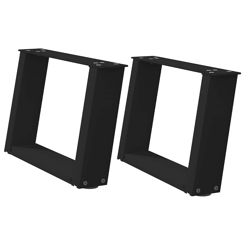 Coffee table legs U-shape 2 pcs. Black 40x(30-31) cm steel