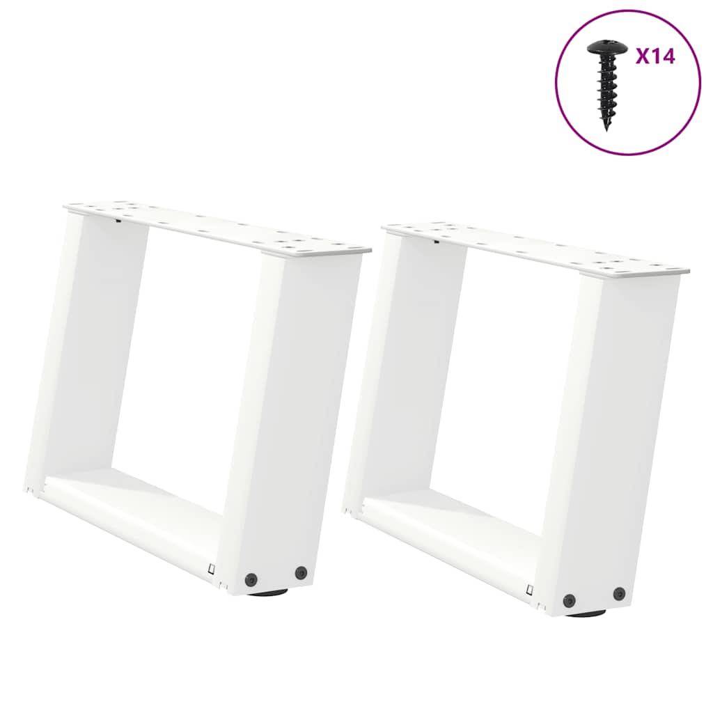 Coffee table legs U-shape 2 pcs. White 50x(30-31) cm steel