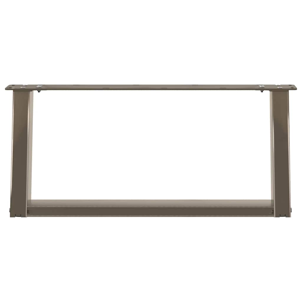 Couchtischbeine U-Form 2 Stk. Naturstahl 60x(30-31) cm Stahl