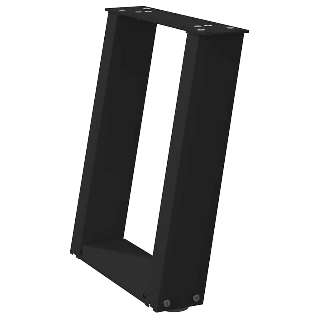 Couchtischbeine U-Form 2 Stk. Schwarz 38x(42-43) cm Stahl
