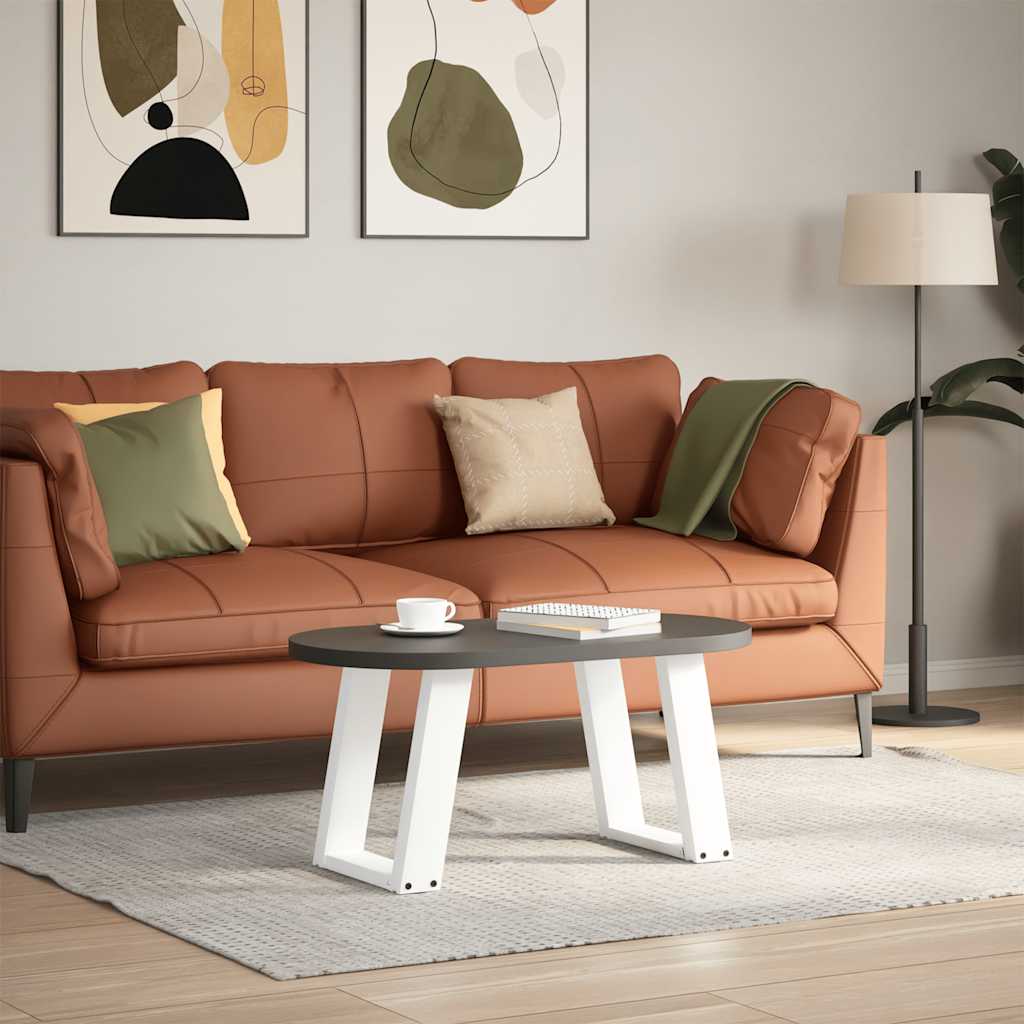 Couchtischbeine U-Form 2 Stk. Weiß 38x(42-43) cm Stahl