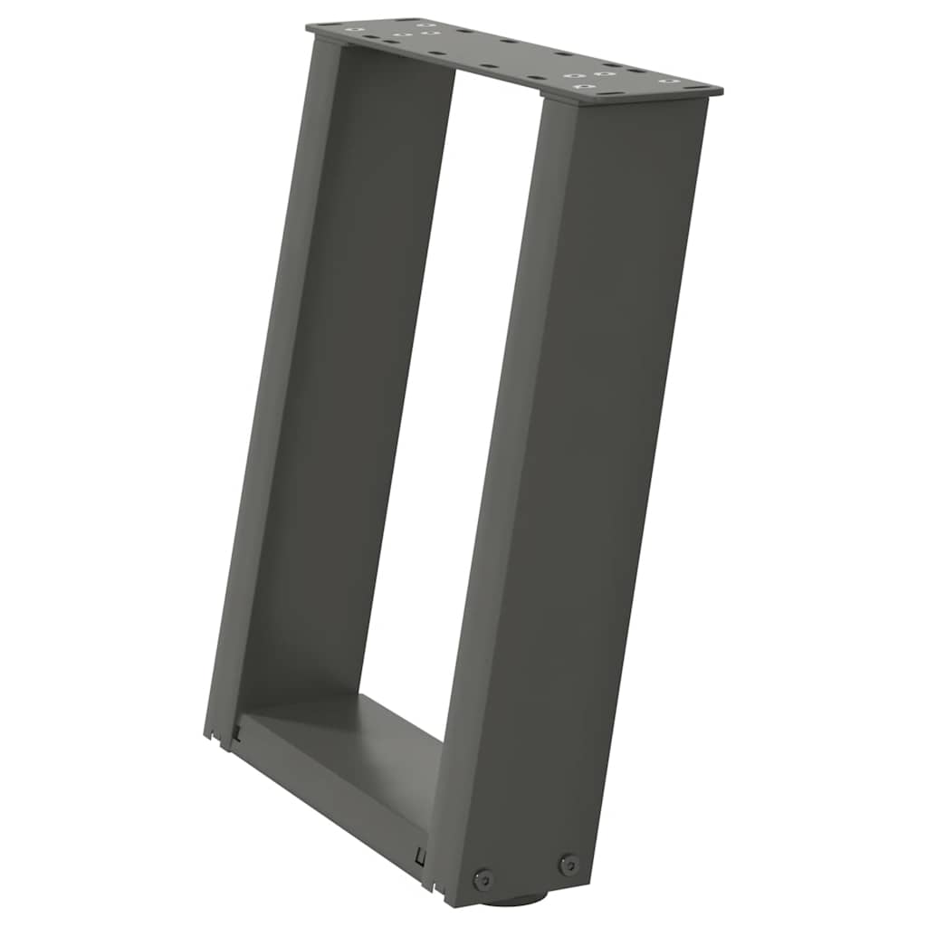Couchtischbeine U-Form 2 Stk. Anthrazit 38x(42-43) cm Stahl