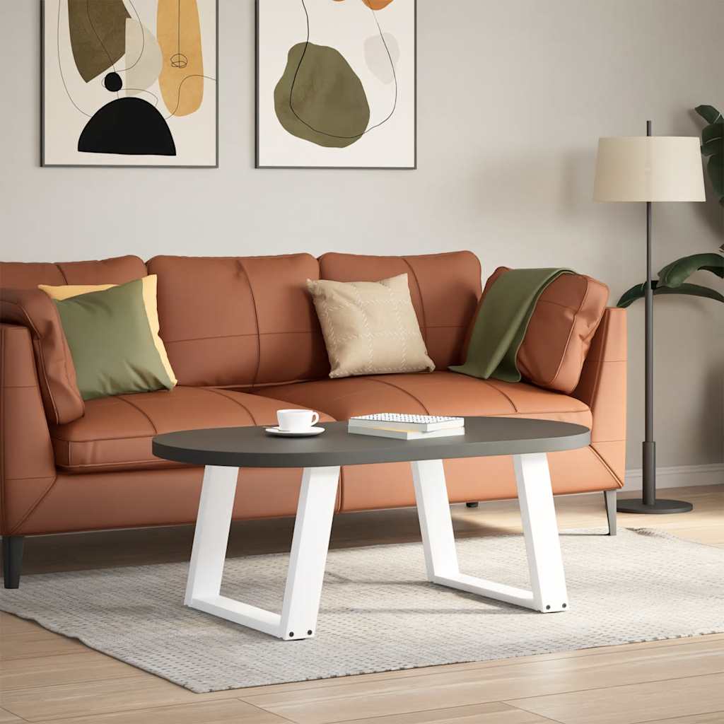 Coffee table legs U-shape 2 pcs. White 60x(42-43) cm steel