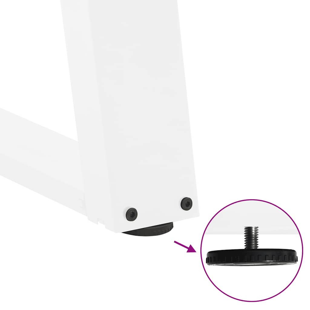 Coffee table legs U-shape 2 pcs. White 60x(42-43) cm steel